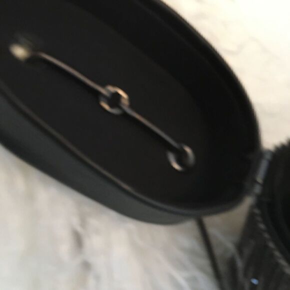 Circular Tubular Handbag with Rhinestone Fringe. - Picture 6 of 8